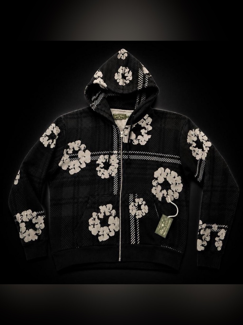 Denim Tears Plaid Cotton Wreath Zip-up Hoodie - Size XL - NWT